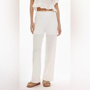 Zara White Lace Eyelet Pants
